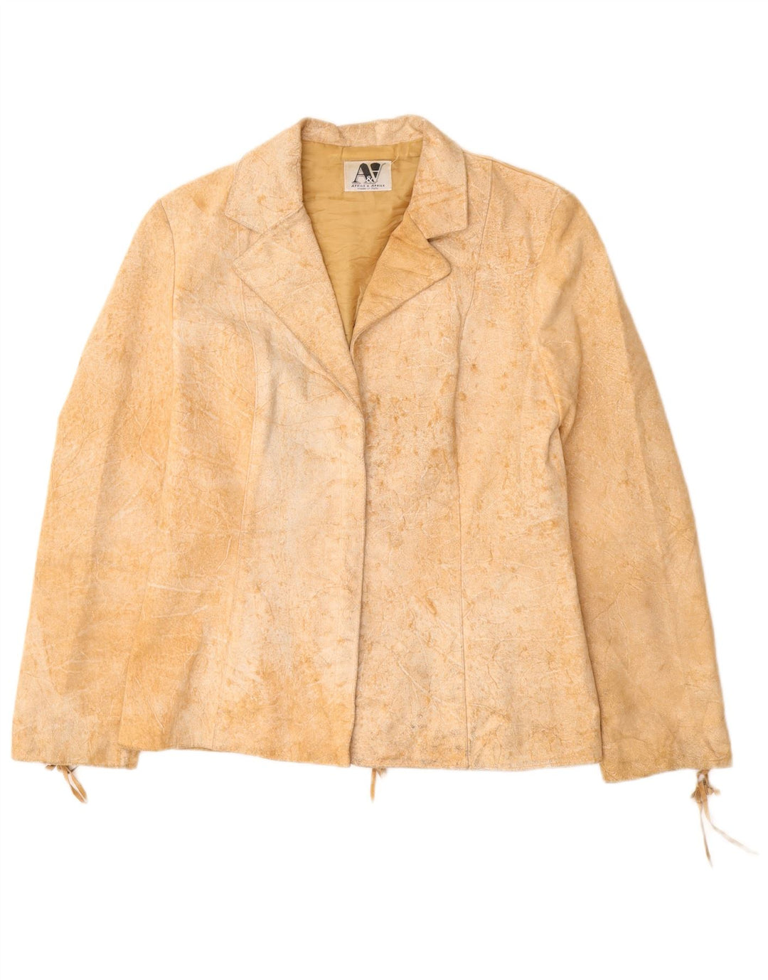 Jacheta de piele intoarsa pentru femei VINTAGE UK 12 Medium Beige Piele