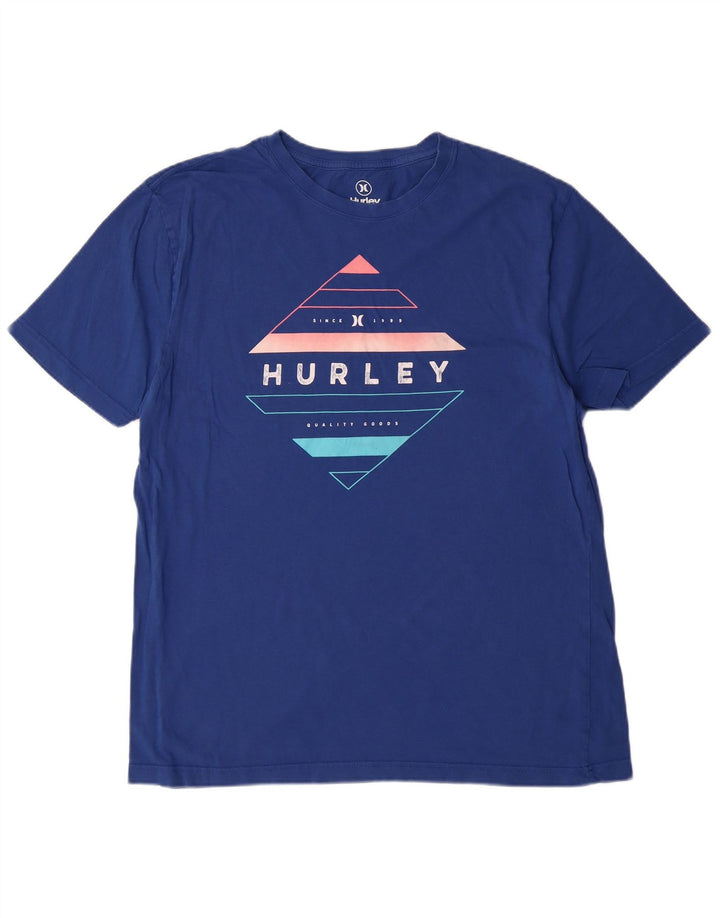 Tricou grafic pentru bărbați Hurley Top din bumbac albastru mediu