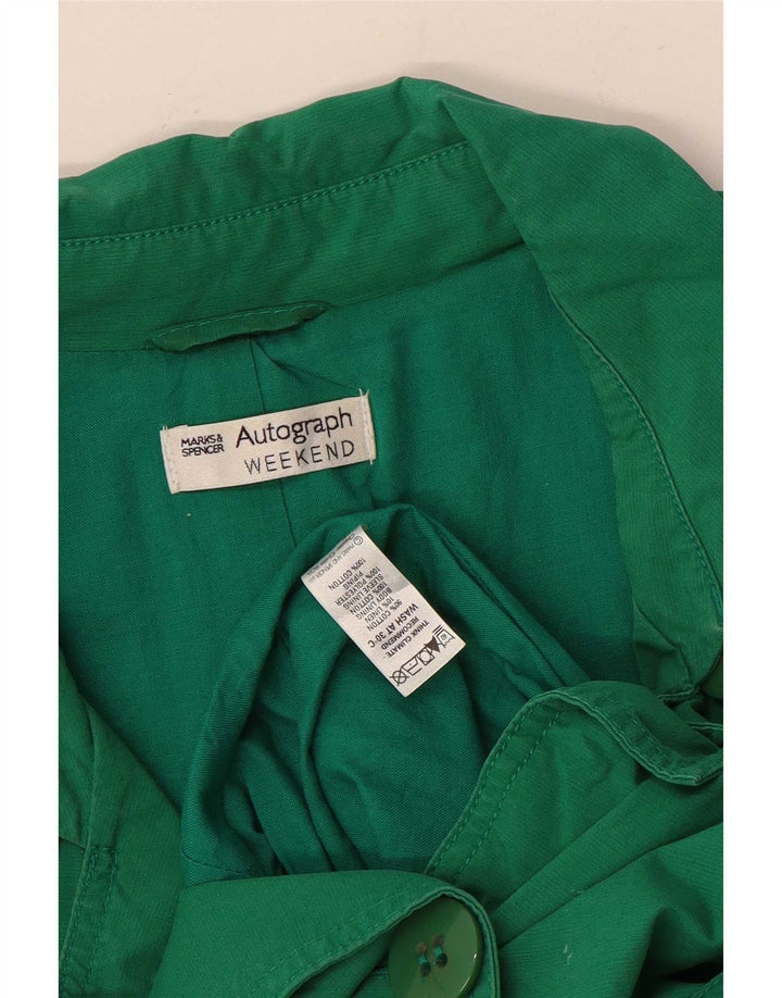 Trenci scurt pentru femei Marks & Spencer UK 12 bumbac verde mediu