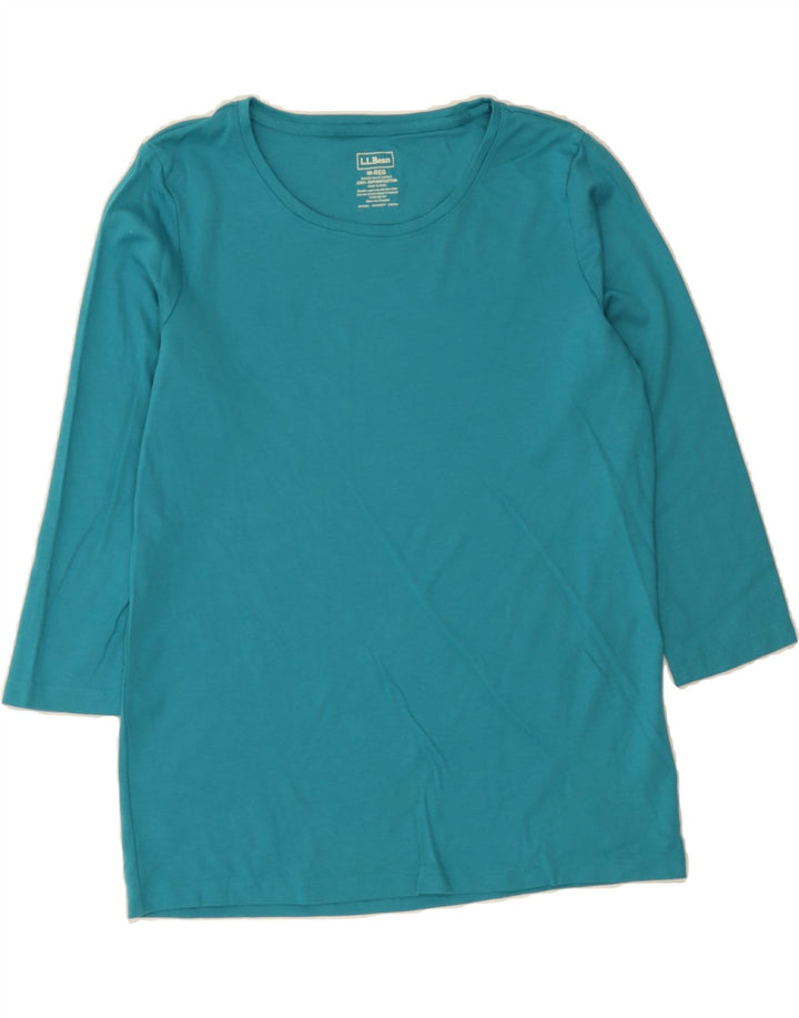 L.L.BEAN Womens Top 3/4 Sleeve UK 14 Medium Blue Cotton Vintage L.L.Bean and Second-Hand L.L.Bean from Messina Hembry 