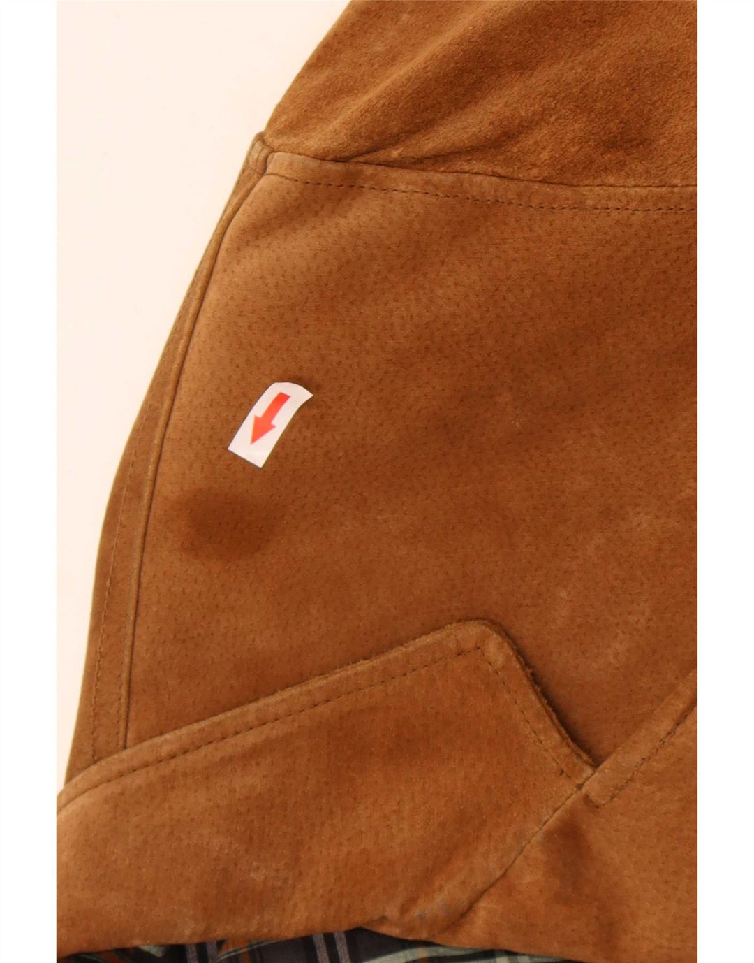 Blazer Vintage pentru bărbați cu 3 nasturi din piele intoarsa UK 46 3XL piele bej
