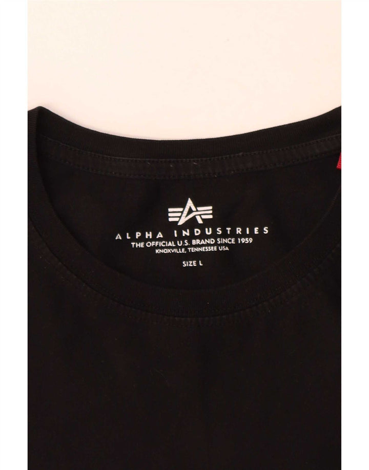 Tricou pentru bărbați Alpha Industries Top mare din bumbac negru