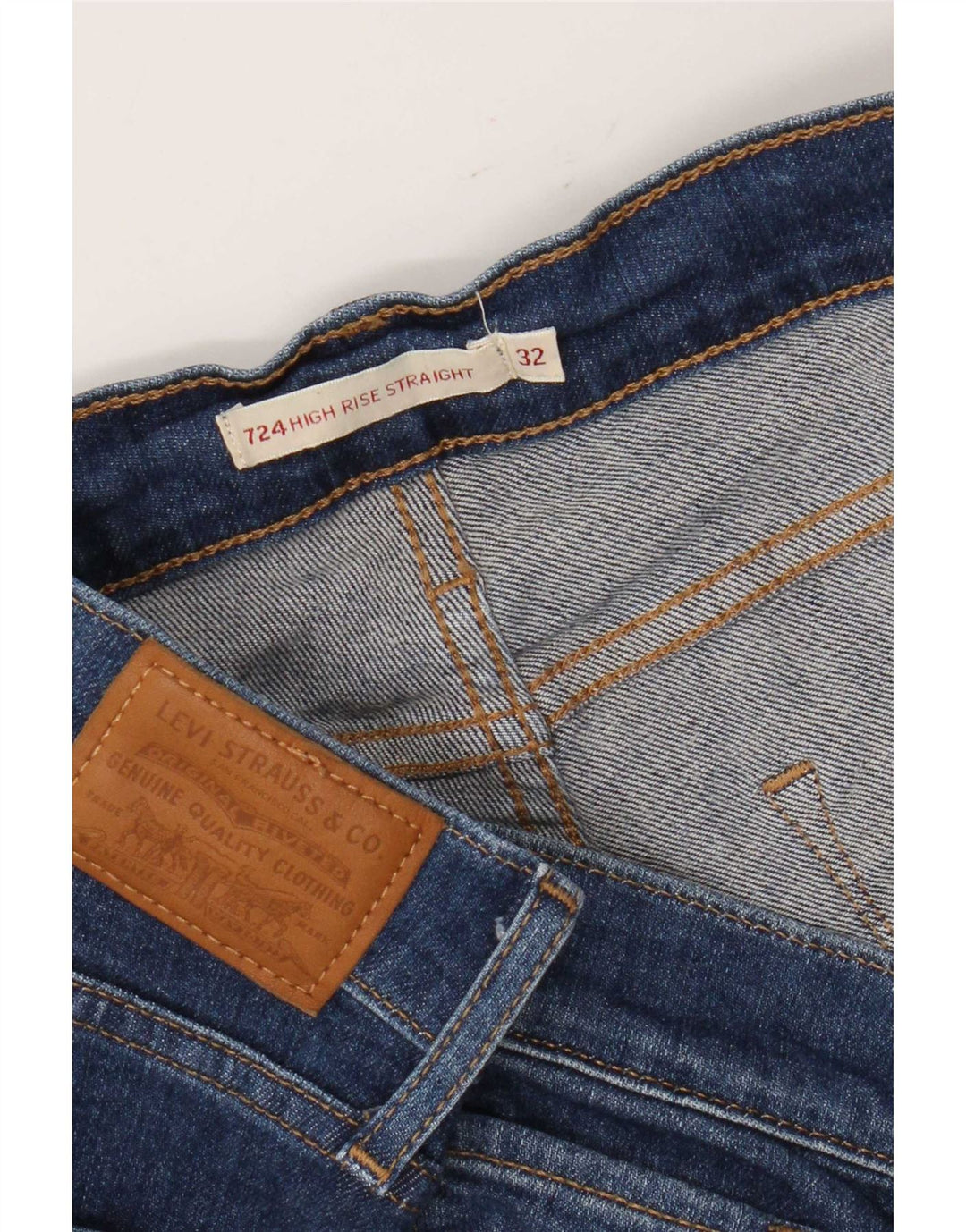 Blugi drepti cu talie mare Levi's 724 pentru femei W32 L26 albastri