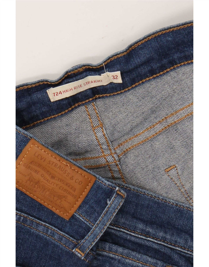 Blugi drepti cu talie mare Levi's 724 pentru femei W32 L26 albastri