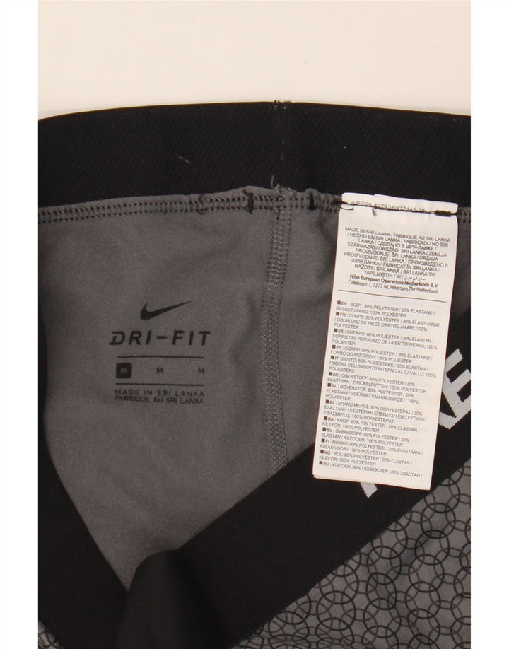 Leggings grafic Nike Dri Fit pentru femei UK 12 Gri mediu Poliester geometric