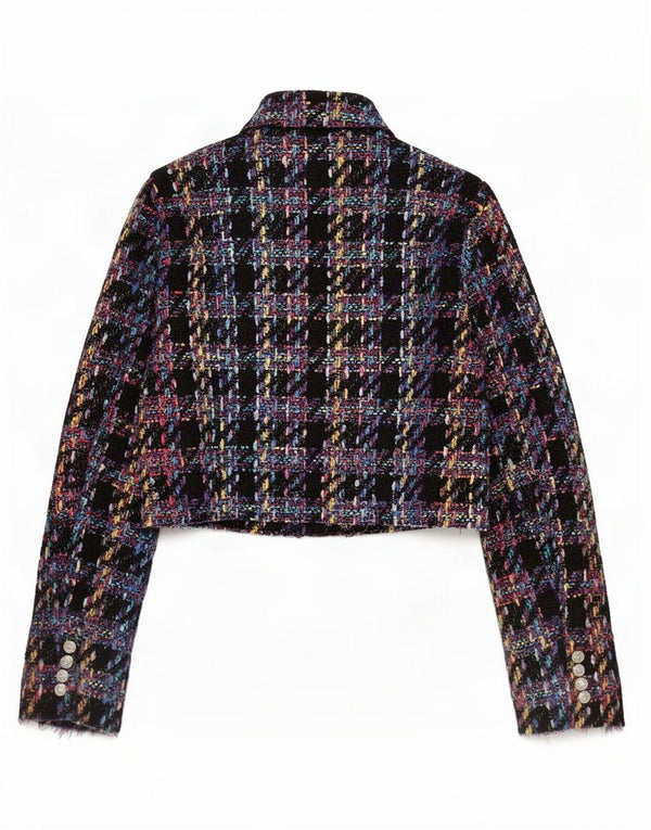 Jachetă Blazer Crop pentru femei Zara UK 14, mare, negru
