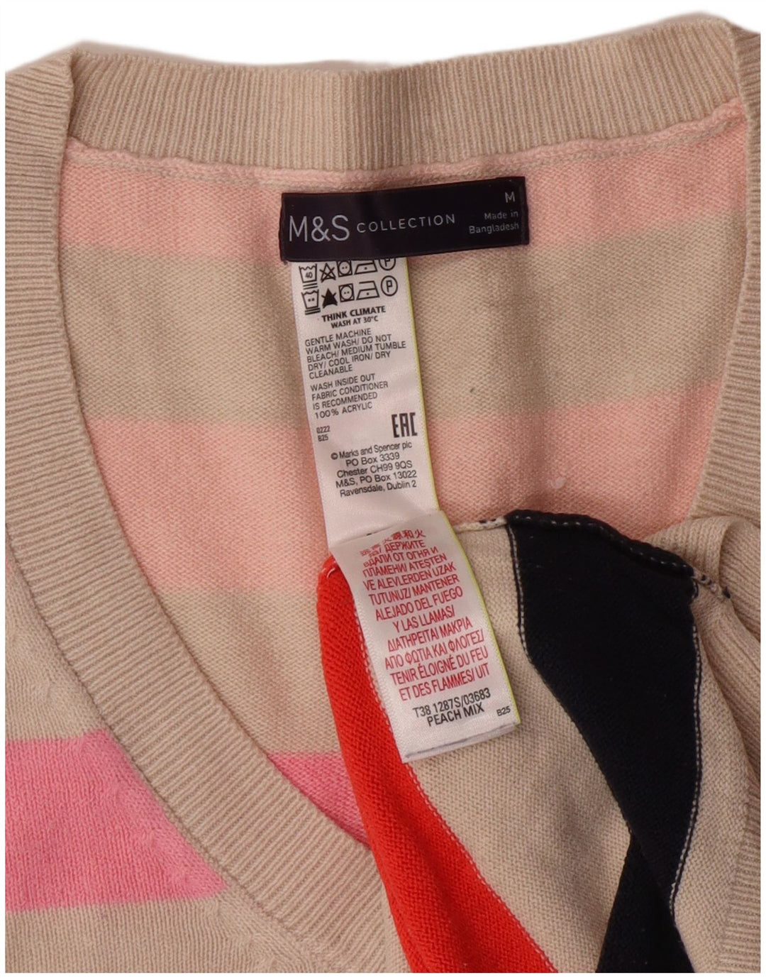 MARKS & SPENCER Pulover cu decolteu în V pentru femei UK 14 Medium Multicolor