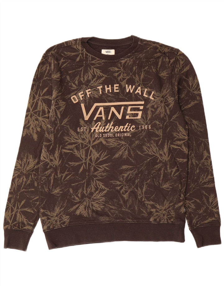 Hanorac grafic pentru bărbați Vans Jumper mic maro din bumbac floral
