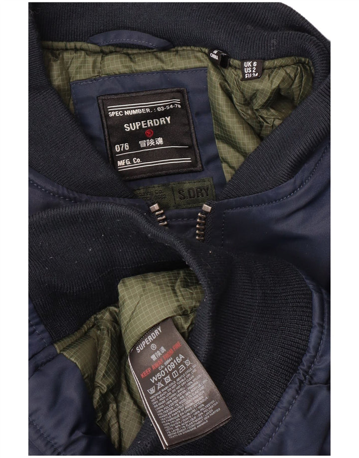Jachetă Bomber Superdry pentru femei UK 6 XS bleumarin din nailon Army