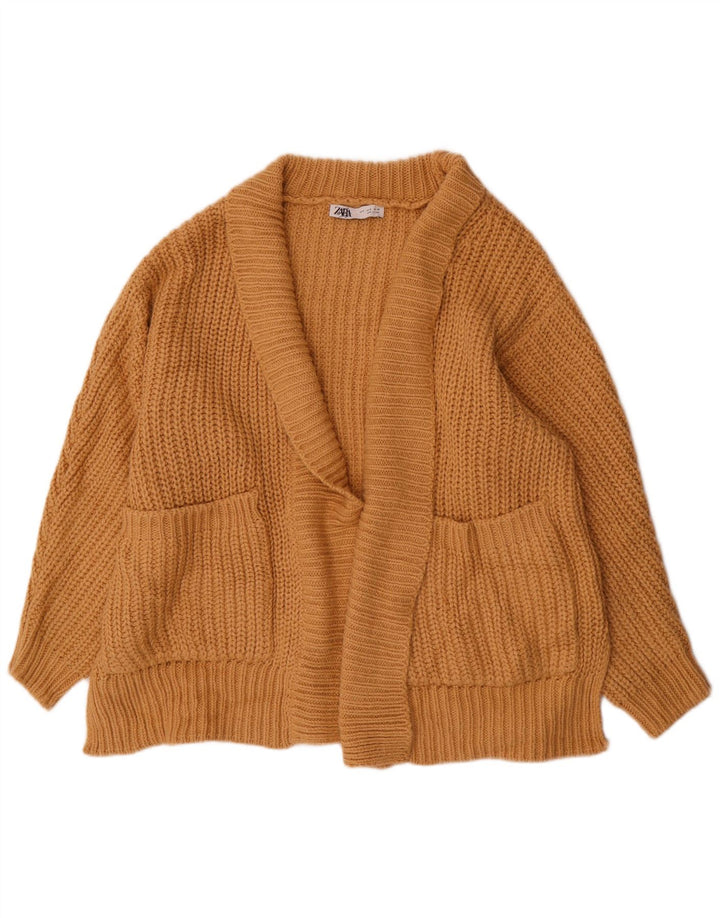 Pulover cardigan deschis supradimensionat pentru femei Zara UK 10 mic maro