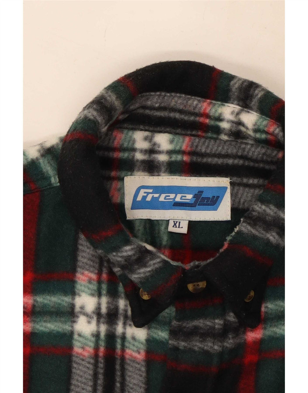 Cămașă vintage pentru bărbați din lână XL poliester cu carouri multicolore