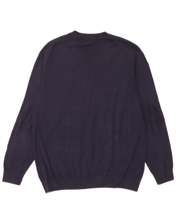 Pulover pentru bărbați Lacoste cu decolteu în V, mărime 6 XL, bumbac bleumarin