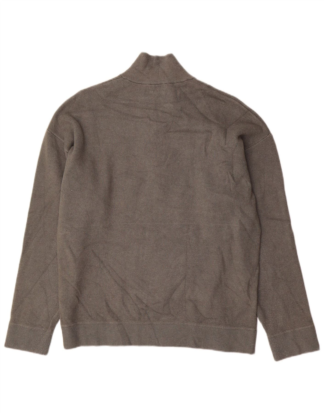 MASSIMO DUTTI Pulover pentru bărbați, cu fermoar și gât, XL, viscoză gri