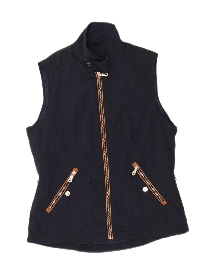 Gilet matlasat Massimo Dutti pentru femei UK 14 mare nailon bleumarin