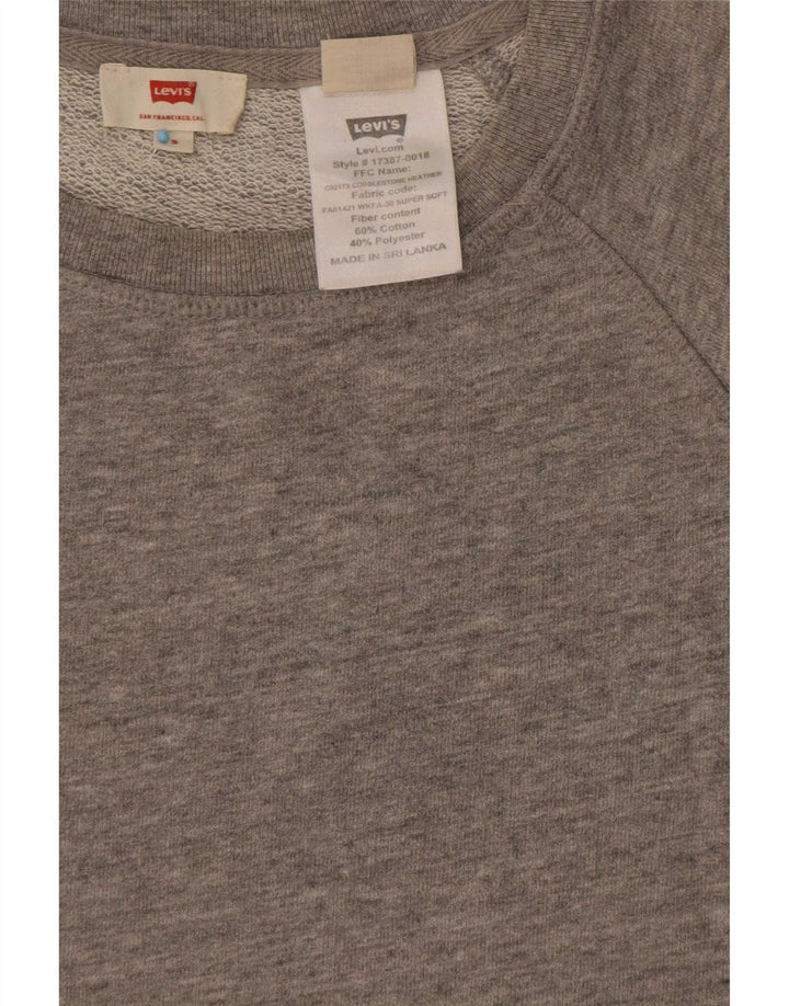 Pulover supradimensionat pentru femei Levi's UK 10 Bumbac cu pete gri mic