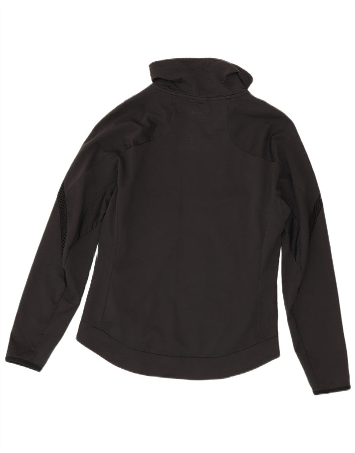 Top de trening pentru bărbați Dri Fit, cu fermoar și gât, din poliester negru