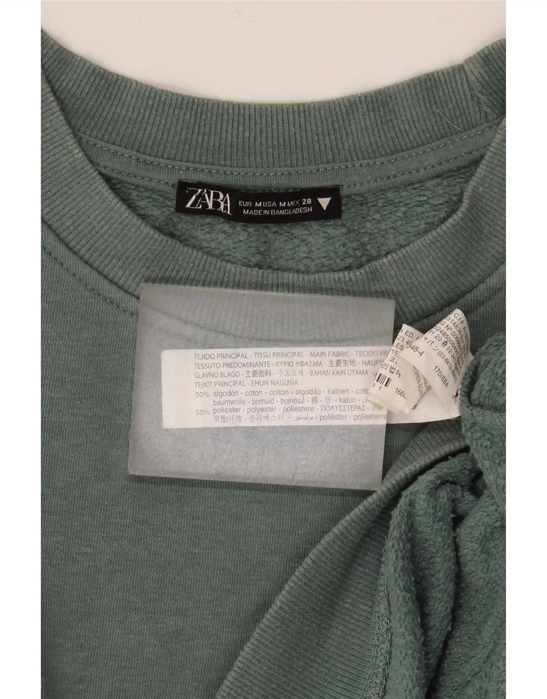 Pulover supradimensionat pentru femei Zara UK 14 Bumbac verde mediu