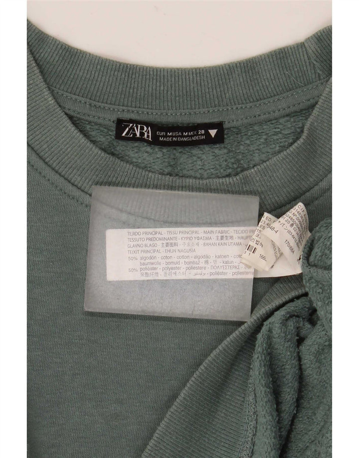 Pulover supradimensionat pentru femei Zara UK 14 Bumbac verde mediu