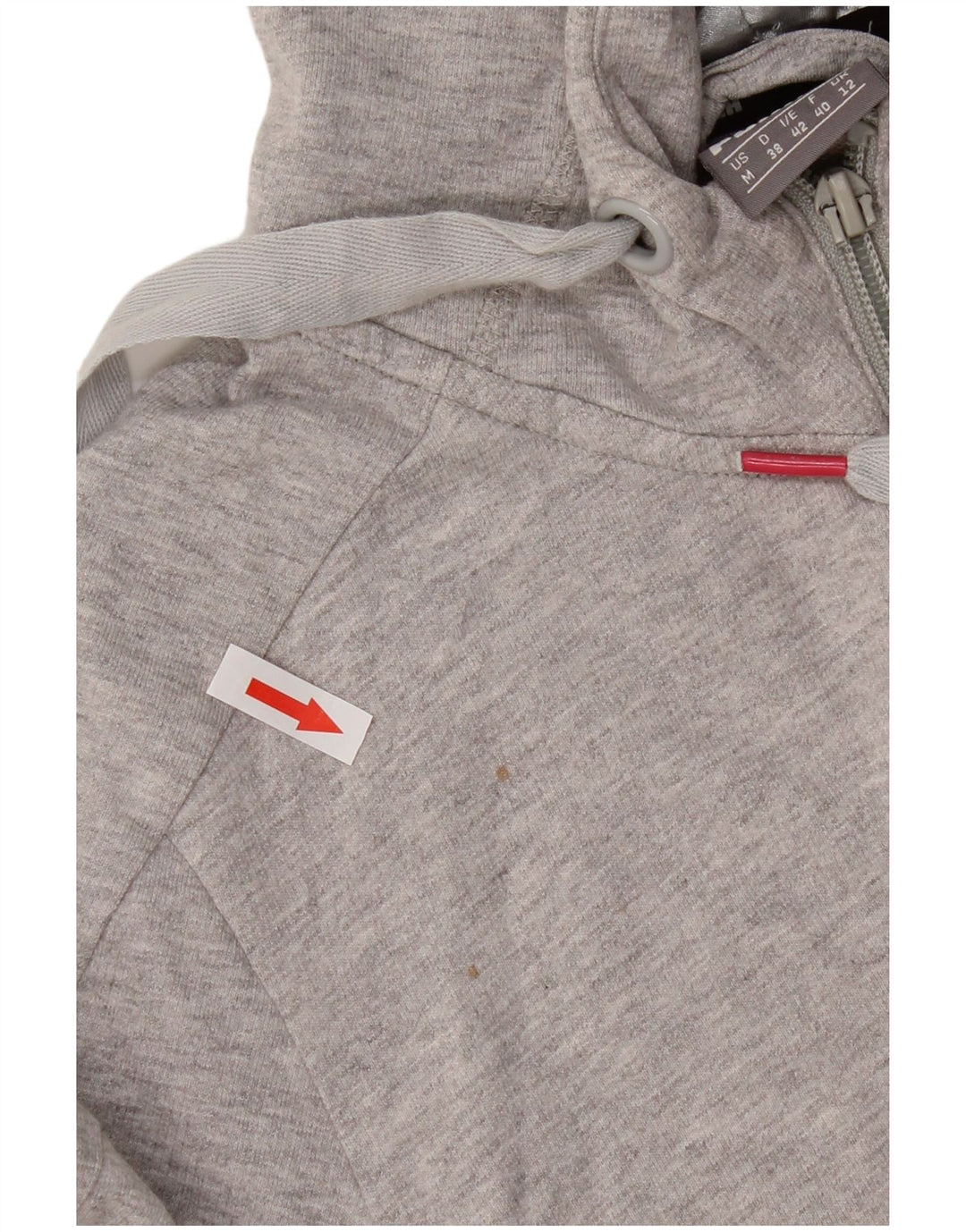 Pulover Puma pentru femei, cu fermoar, UK 12, bumbac gri mediu