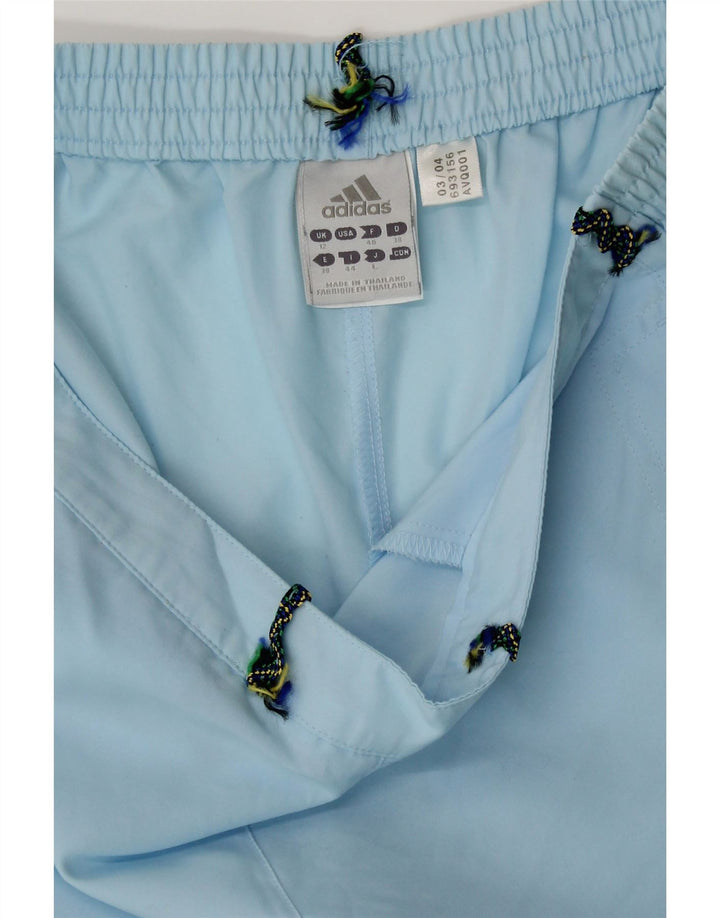 ADIDAS Womens Sport Shorts UK 12 Medium Blue Polyester