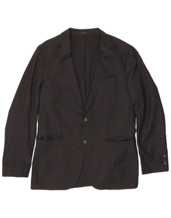 Jachetă pentru bărbați Hugo Boss cu 2 nasturi, UK 50, lână virgină mare, neagră