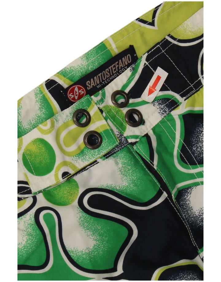 Pantaloni scurți de înot pentru bărbați Santo Stefano, mari, verde, cu flori din poliester