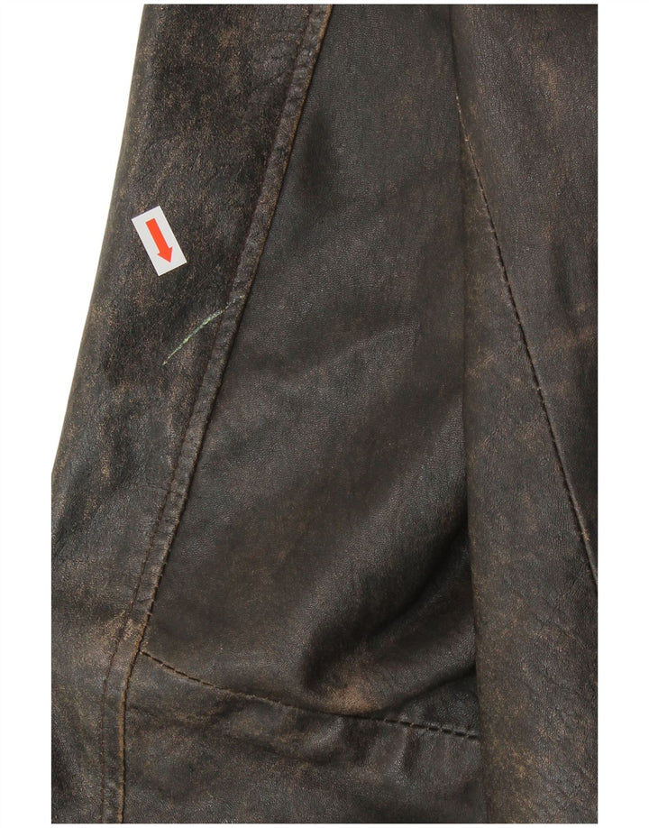 Jachetă de piele pentru bărbați Mays & Rose IT 50, piele maro mare