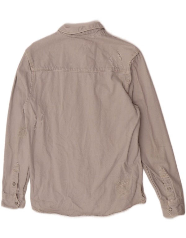 Cămașă din denim pentru bărbați, din bumbac, gri mediu