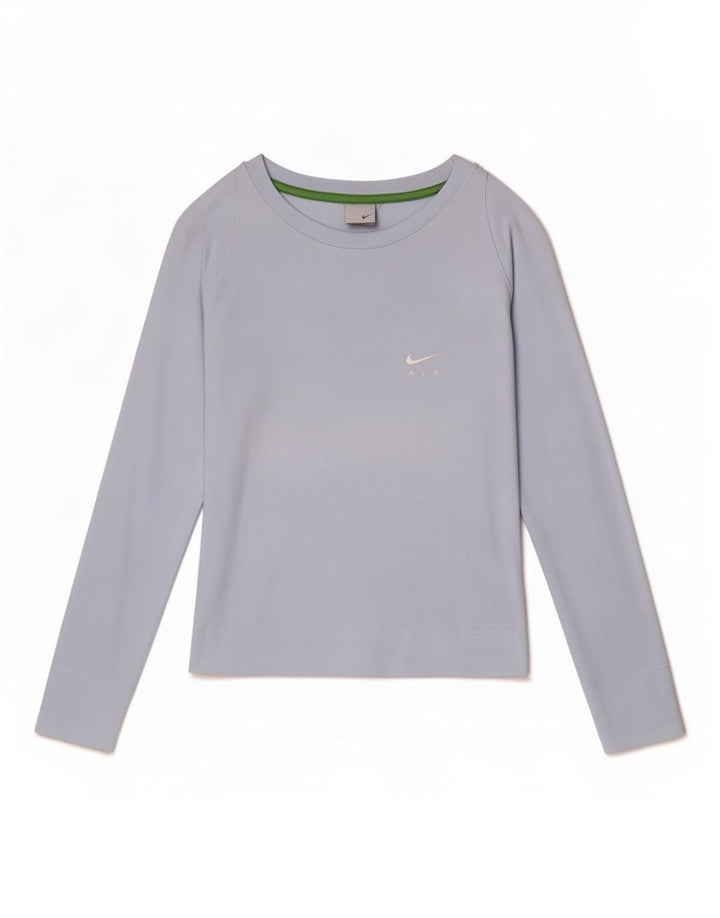 Top pentru femei Nike cu mânecă lungă Marea Britanie 10/12, bumbac albastru mediu