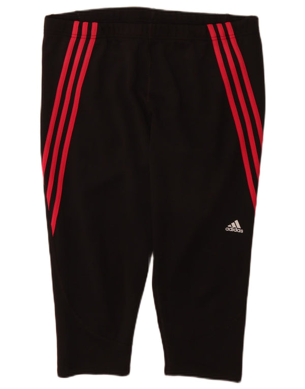 Adidas Womens Capri Leggings UK 20/22 XL Black Polyester Sports