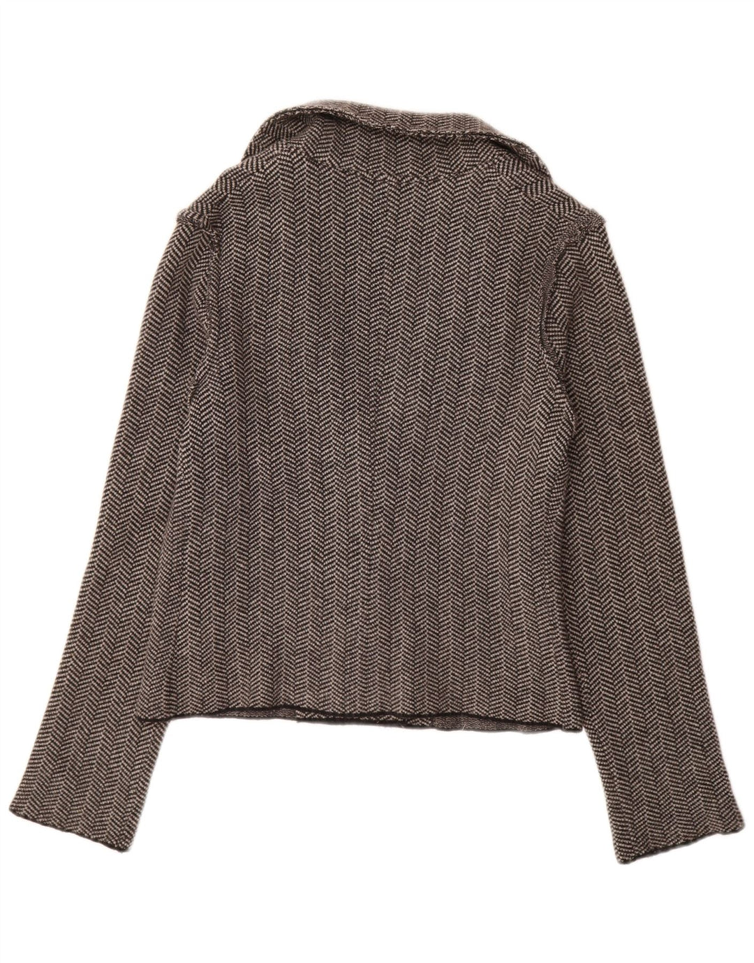 Jachetă ZARA pentru femei din tricot UK 14, mare, gri Herringbone