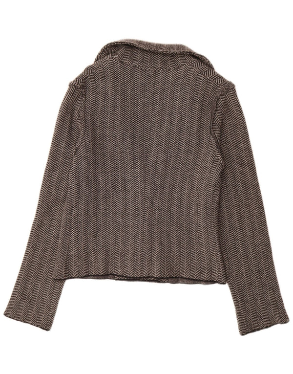 Jachetă ZARA pentru femei din tricot UK 14, mare, gri Herringbone
