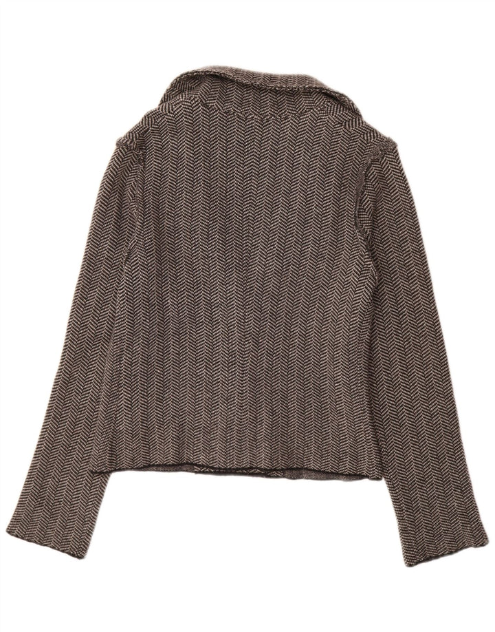 Jachetă ZARA pentru femei din tricot UK 14, mare, gri Herringbone