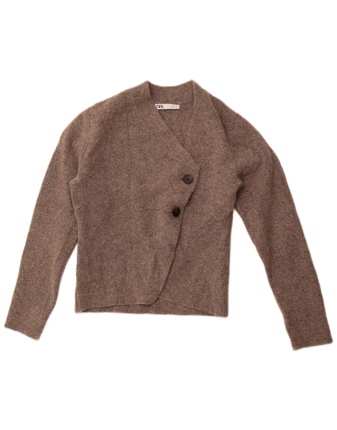 Pulover cardigan pentru femei ZARA UK 14 mare, maro, poliamidă