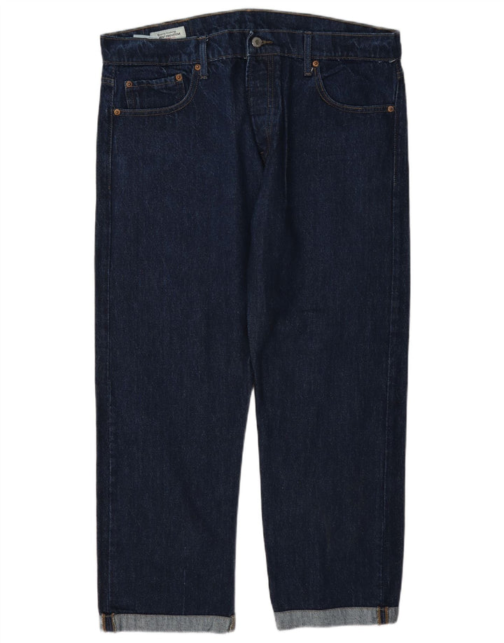 Blugi drepti pentru femei Levi's 501 W38 L27 Bumbac bleumarin