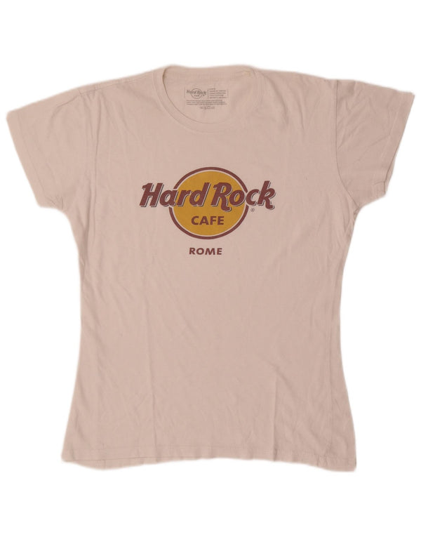 Hard Rock Cafe Tricou grafic Roma pentru femei Top UK 14 mare bumbac alb