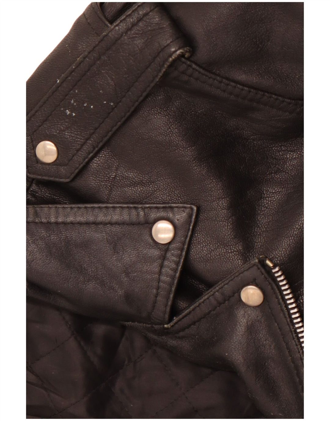 VINTAGE Jachetă Biker din piele pentru femei UK 14 Medium Black Leather