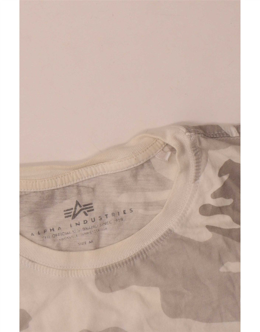 Tricou grafic pentru bărbați Alpha Industries Top, bumbac, camuflaj, gri mediu