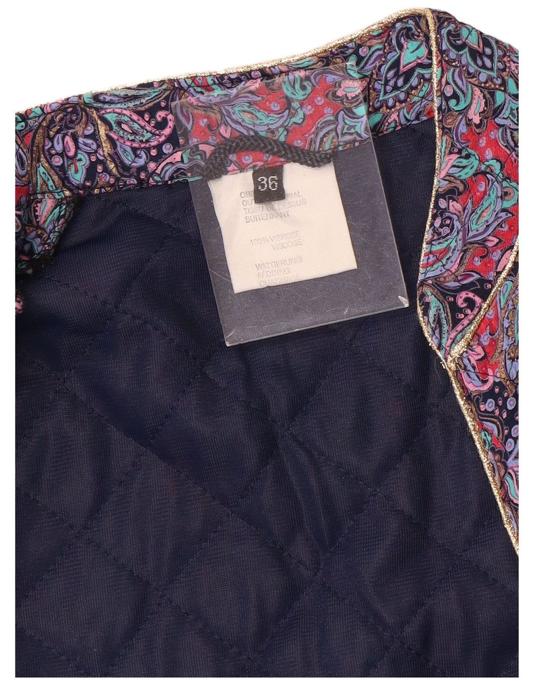 Jachetă căptușită pentru femei Vintage IT 36 Small Viscose Paisley Viscose