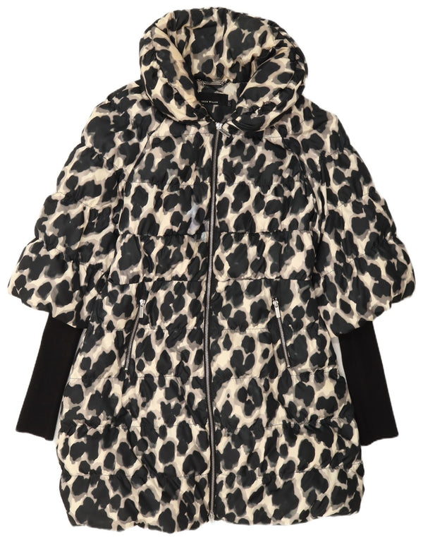 Palton căptușit pentru femei Karen Millen UK 12 Medium Black Animal Print Poliester