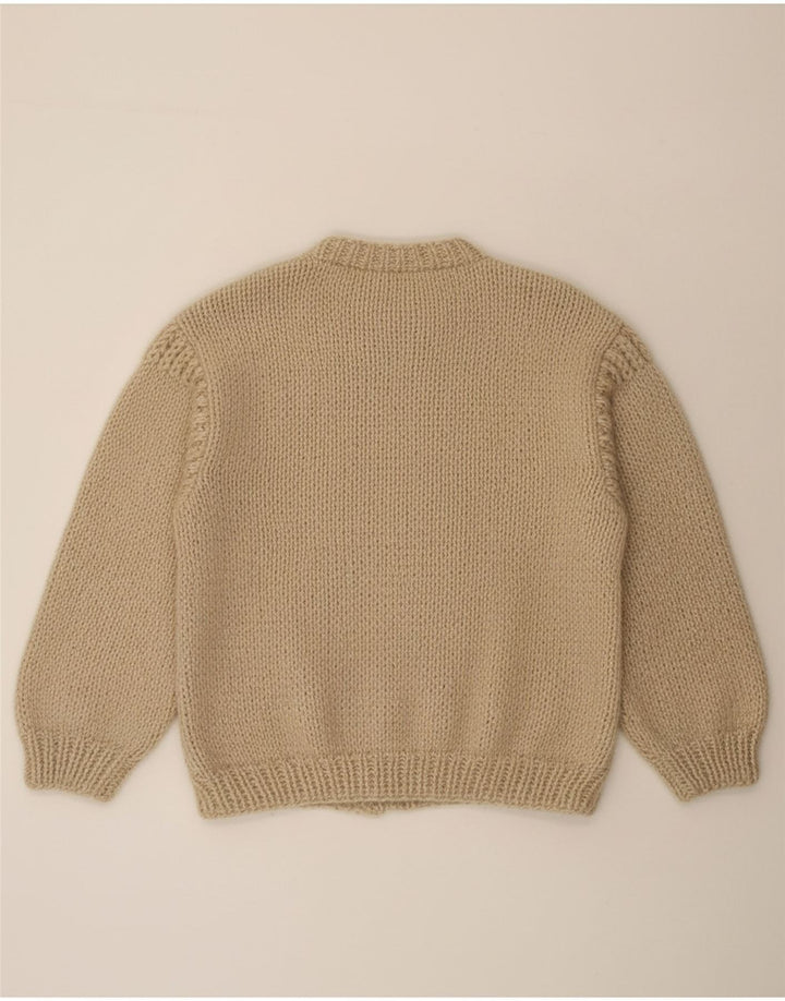 VINTAGE Mens Crew Neck Jumper Sweater Large Beige