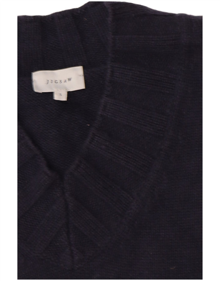 JIGSAW Vestă supradimensionată pentru femei UK 10 Mic Lână bleumarin