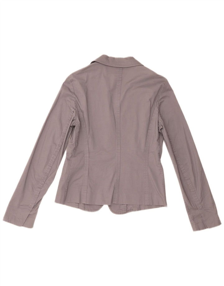 Jachetă pentru femei Benetton cu 3 nasturi IT 42 bumbac gri mediu