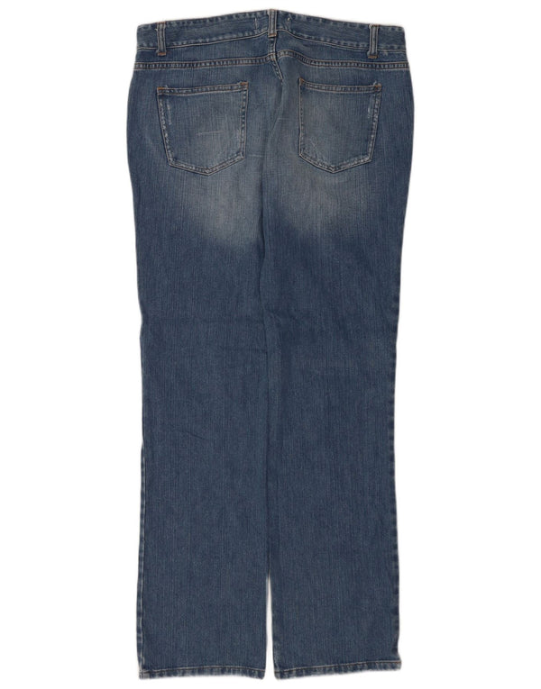 Benetton Blugi Distressed drepte pentru femei IT 48 XL W32 L34 albastru bumbac