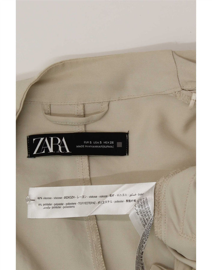 Blazer pentru femei Zara UK 10 Mic Bej Viscoză
