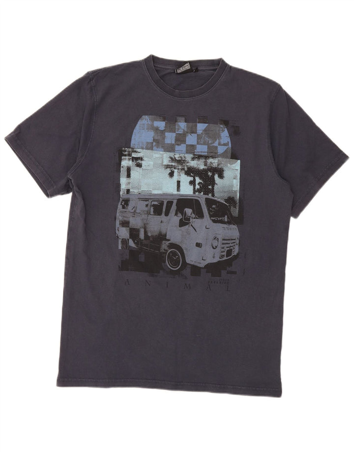 Tricou cu grafic pentru bărbați Animal Top Mediu Bleumarin Bumbac