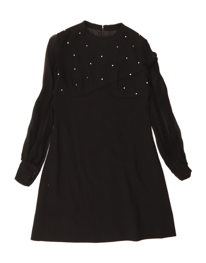 VINTAGE Womens Long Sleeve A-Line Dress IT 46 Large Black Vintage Vintage and Second-Hand Vintage from Messina Hembry 