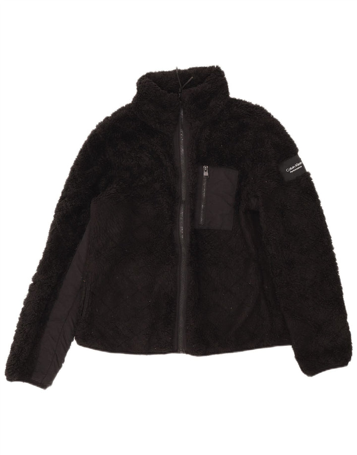 Jachetă fleece pentru femei CALVIN KLEIN UK 16 Poliester negru mare