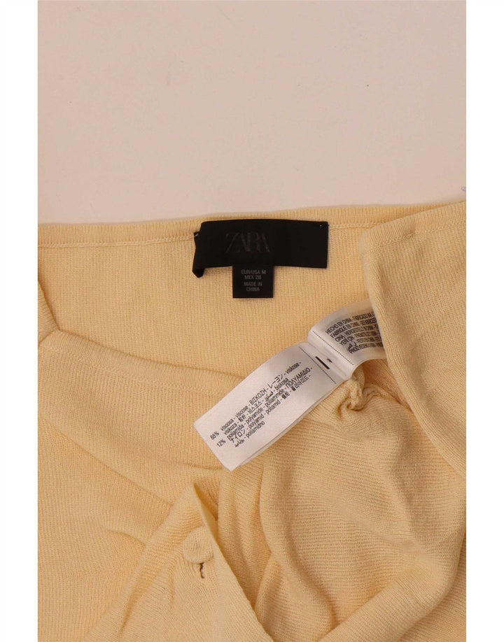 Bluză Crop Top Femei Zara UK 12 Viscoză galbenă medie
