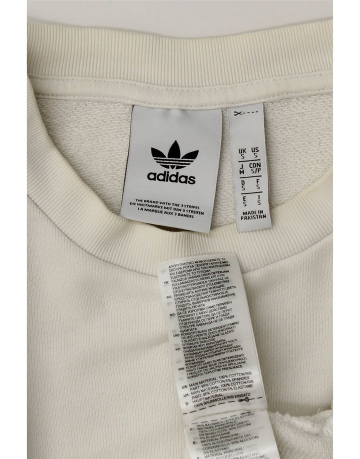 Hanorac grafic pentru bărbați ADIDAS Pulover mic, alb, bumbac